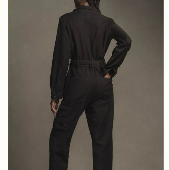 Pilcro "The Lonnie" Cuffed Crop Jumpsuit | Size L | Utility Style One-Piece - Picture 4 of 15